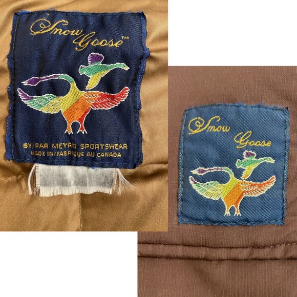 Vintage 90s oversized Snow Goose Canada Goose Down Winter Coat in Burgundy Fur - Picture 13 of 16